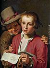 Abraham Bloemaert Two Boys Singing from Sheet of Paper painting